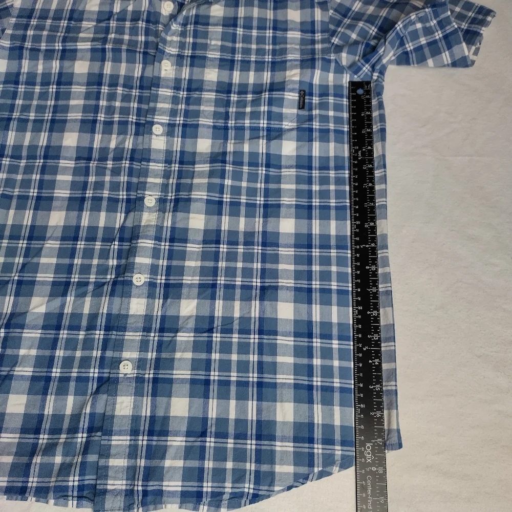 Columbia Shirt Mens size M  Blue Plaid Regular Fit Button Up Camp Casual Outdoor